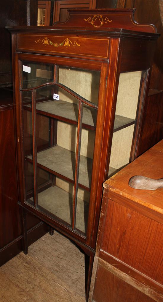 Edwardian inlaid display cabinet